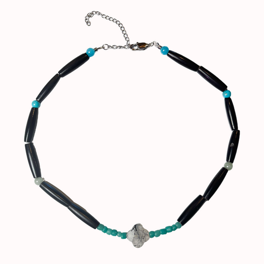 Black Buffalo Bone Quarts necklace