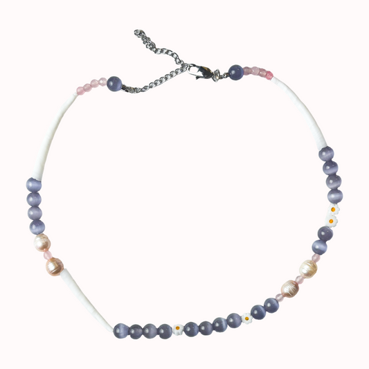 Lavender Bloom & Dentalium Necklace