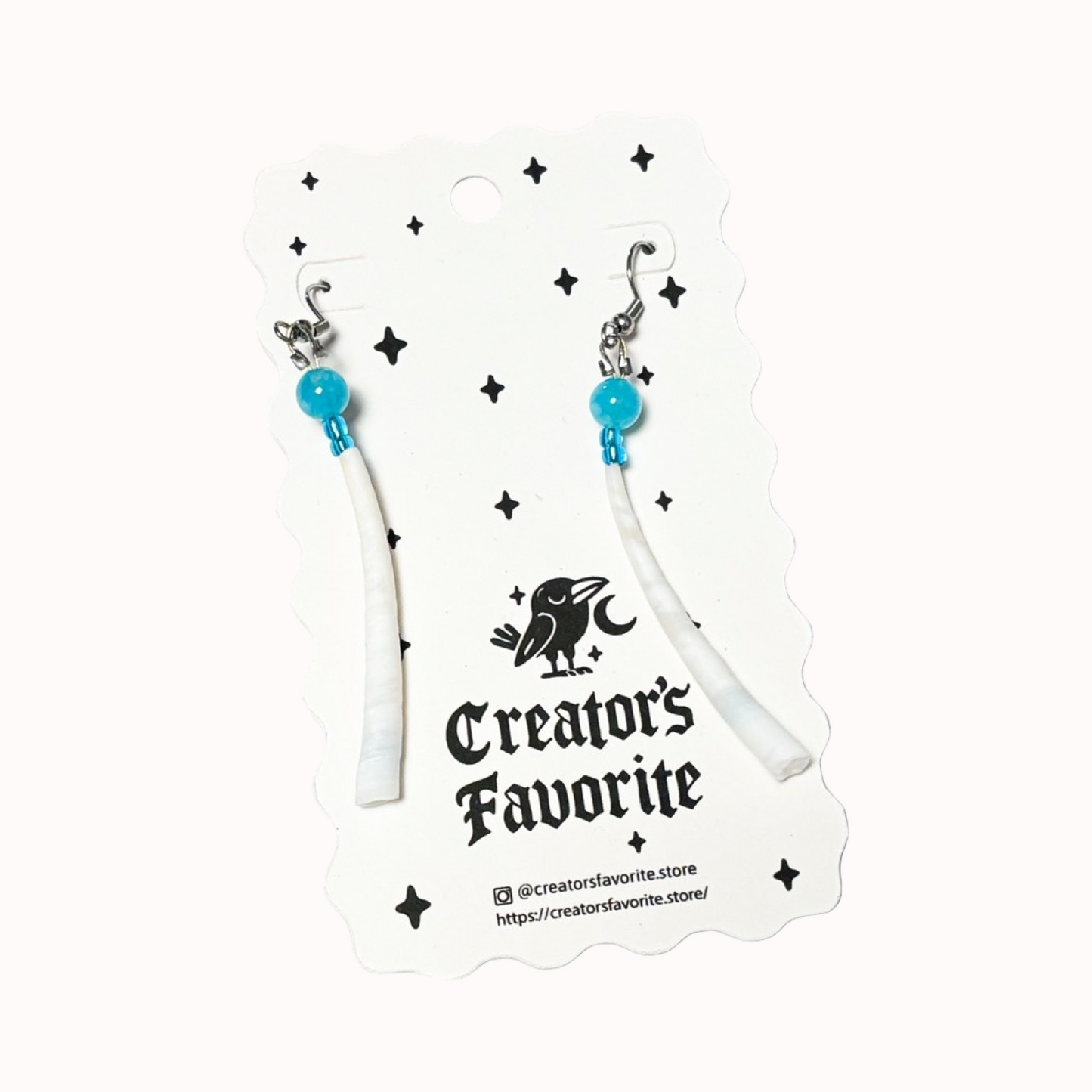 Dentalium Shell Earrings – Mint Green, Baby Blue, Pink, Soft White Beaded Dangles