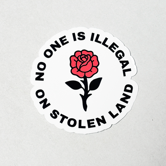No One Is Illegal on Stolen Land  Vinyl sticker  Decal